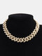 Trendy Drawstring Diamond Necklace Temperament Hollow Rhinestone Necklace - #01