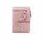 Women Bifold PU Stitching Short Wallet Multifunction 8 Card Slot Purse - Pink