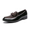 Men Brief Slip On Patchwork Casual Business Dress Loafers - Brown