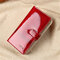 Genuine Leather Stylish Multi-slots Wallet Card Holder Purse For Women - Red