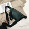 Women Crocodile Pattern Chest Bag PU Leather Waist Bag Vintage Crossbody Bag - Green