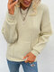 Solid Pocket Hooded Drawstring Long Sleeve Knit Sweater - Yellow