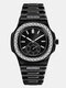 4 Colors Alloy Unisex Business Watch Decorated Pointer Quartz Watch - Black