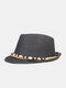Men Straw Casual Vacation All-match Breathable Sunshade Top Hats Flat Hats - Black