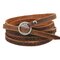 Retro Multi Layer Bracelet Leather Brown Men Bracelet Creative Alloy Bracelet For Men Women - 02