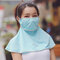 Sunscreen Scarf Outdoor Breathable Riding Face Mask Summer Quick-drying Printing Neck Mask  - Blue