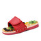Massage Cobblestone Acupressure Acupoint Healthcare Flat Slippers - Red