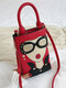 Fashion Cartoon Phone Bag Shoulder Personalized Messenger Bag Crossbody Bag - Red