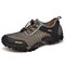 Men Mesh Breathable Non Slip Water Friendly Large Size Hiking Sneakers - Grey