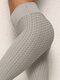 Famoso Tiktok Bubble Cintura alta Nalgas Yoga Leggings para Mujer - gris