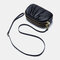 Women Genuine Leather 3 Zipper Pocket Fold Design Crossbody Bag - Black