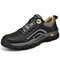 Men Outdoor Work Style Lace Up Slip Resistant Hiking Shoes - Black