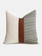 1PC Canvas Stitching Stripes Creative Nordic Home Sofa Couch Car Bed Decorative Cushion Pillowcase Throw Cushion Cover - Black