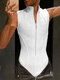 Mens Solid Seam Detail Zip Sleeveless Bodysuit - White