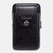 Men Genuine Leather Retro Multifunction 6 Inch Phone Bag Crossbody Bag Waist Bag - Black 2