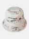 Women & Men Letter Pattern Casual Soft Outdoor Graffiti Sunshade Bucket Hat - White