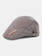 Men Cotton Solid Color Outdoor Casual Sunshade Forward Hat Beret Hat Flat Hat - Gray