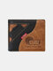 Men Genuine Leather Patchwork Retro Multi-slot Leather Clutch Wallet Card Holder Wallet - #01