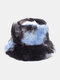 Unisex Faux Rabbit Fur Colorful Tie-dye Thicken Warmth Fashion Bucket Hat - #05
