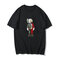 Sesame Street T-shirt Short-sleeved Loose New Ins Net Red Small Flying Elephant Lovers White Compassionate - Number seven pattern black