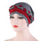 Chiffon Cow Louver Beanie Fold Hat Soft Adjustable Headdress Headscarf - Gray