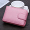 Men And Women RFID Genuine Leather Wallet 10 Card Slot Multifunction Purse - Pink