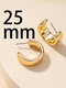 Trendy Simple Wide Geometric C-shaped Alloy Hoop Earrings - Golden 2.5 cm / 0.98 in