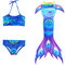 3Pcs Mermaid Tail Swimwear Bikini Bathing Suit Costume Swimsuit For Girls 4Y-13Y - #3