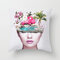 New Print Woman Flower Head Avatar Pillowcase Home Sofa Office Cushion Cover - #1