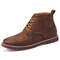Men  Microfiber Leather Outdoor Work Style Slip Resistant Casual Ankle Boots - Brown