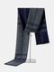 Men Artificial Cashmere Solid Striped Lattice Geometric Pattern Patchwork Thicken Warmth Scarves - Navy Stripe