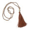 Böhmische handgemachte Schnur Perlen Kristall Quaste Anhänger Halskette Buddha Kopf Anhänger lange Halskette - 06