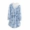 Fake Two-piece Striped Print Stitching Off-shoulder Dress - Color