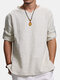 Mens Vintage Solid V-neck Half Sleeve Loose Casual T-Shirt - White
