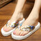 Big Size Colorful Ribbon Clip Top Flip Flops Summer Outdoor Holiday Beach Slippers - #01