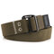Mens Long Weave Canvas Web Elasticity Belt Outdoor Slider Buckle Durable Adjustable Belt - Army Green