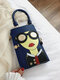Fashion Cartoon Phone Bag Shoulder Personalized Messenger Bag Crossbody Bag - Blue