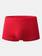 Solid Color Cozy Mid Waist Modal Breathable Boxer Briefs for Men - Red