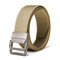 130CM Mens Double Ring Nylon Outdoor Military Tactical Belts Casual Canvas Alloy Buckle Jeans Belt - Khaki
