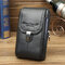 Genuine Leather Business Casual 5.2/5.7/6 Inches Phone Bag Waist Bag Crossbody Body For Men - Black