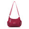 Woman Multi- Zipper Crossbody Bag Shoulder Bag Waterproof Tote Bag - Wine Red