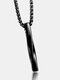 Trendy Simple Geometric Spiral Shape Pendant Stainless Steel Necklace - Black
