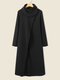 Однотонная асимметричная водолазка с длинным рукавом Повседневная Платье - Черный