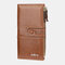 Solid Zipper Multi-slots Casual Card Holder Wallet Purse For Women - Brown