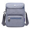 Women Nylon Travel Passport Bag Crossbody Travel Bag Waterproof Double Layer Shoulder Bag - Gray