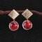 Elegant Forever Flower Earrings Glass Ball Dry Flower Drop Earrings Timer Women Jewelry - Red