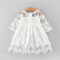 Lace Flower Girls Embroidery Princess Dress For 3-11Years - White