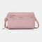 Women PU 6.3 Inch Phone Solid Crossbody Bag Phone Bag - Pink