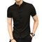 中国風のシングルブレストチャイナボタンスリムフィットレトロな男性用シャツ - ブラック