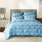 3D Button Pattern Quilt Cover US Standard Size Comforter Sets Luxury Bedding Sets - Blue